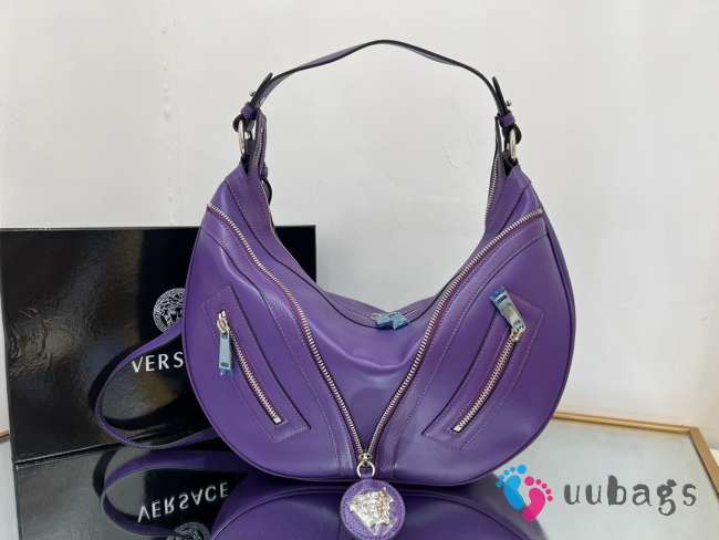 Versace Repeat Shoulder Bag Purple 40x8x28cm - 1