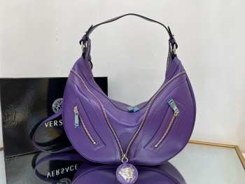 Versace Repeat Shoulder Bag Purple 40x8x28cm