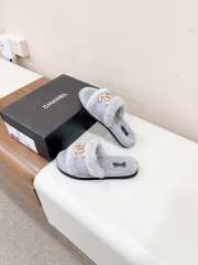 Chanel Fur Slippers In Gray EU 35-40 - 3