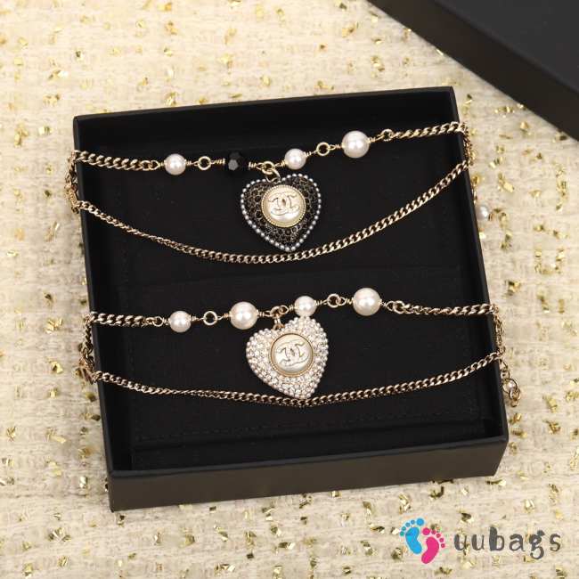 Chanel Love Double C Bracelet Black & White  - 1