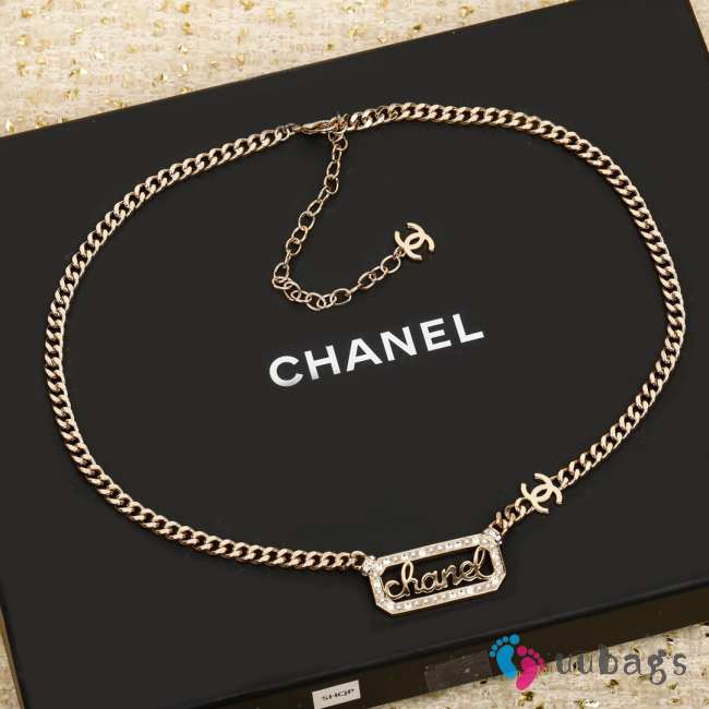 Chanel logo gold necklace  - 1