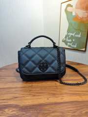 Tory Burch Matte Black Top Handle Bag - 1