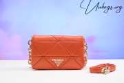 Prada System nappa leather shoulder bag in orange - 1