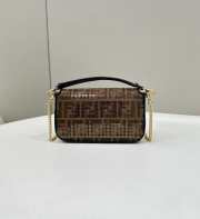 Fendi baguette mini brown FF Jacquard fabric bag with sequins 20x13x5cm - 3