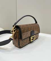 Fendi baguette mini brown FF Jacquard fabric bag with sequins 28x6x15cm - 3