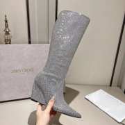 Jimmy Choo Gray Exclusive Blake Crystal-embellished Suede Knee Boots - 1