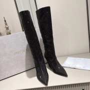 Jimmy Choo Black Exclusive Blake Crystal-embellished Suede Knee Boots - 6