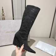 Jimmy Choo Black Exclusive Blake Crystal-embellished Suede Knee Boots - 5