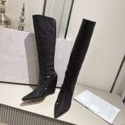 Jimmy Choo Black Exclusive Blake Crystal-embellished Suede Knee Boots - 4