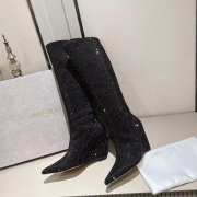 Jimmy Choo Black Exclusive Blake Crystal-embellished Suede Knee Boots - 3