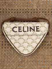 Celine Mini Triangle In Triomphe Canvas Beige 21x15x4cm - 1