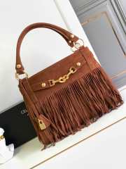 Celine Annabel Bag With Fringes In Suede Calfskin Brown - 1