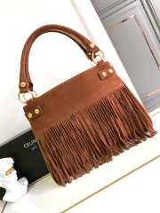 Celine Annabel Bag With Fringes In Suede Calfskin Brown - 4