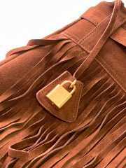 Celine Annabel Bag With Fringes In Suede Calfskin Brown - 2