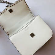 Tory Burch Britten Silver Studded Shoulder White Bag 22x16x8cm - 4