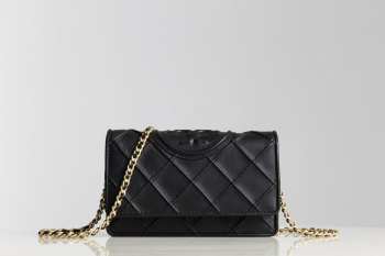 Tory Burch Fleming Soft Convertible Black Bag 20x12.5x4.5cm