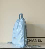 Chanel 22 Backpack Calfskin & Silver-Tone Metal Light Blue - 3