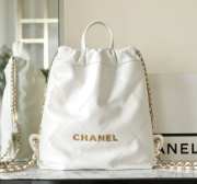 Chanel 22 Backpack Calfskin & Gold-Tone Metal White - 1