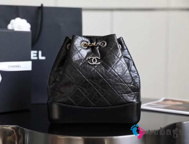 Chanel Grabrielle Small Backpack Black Calfskin Leather - 1