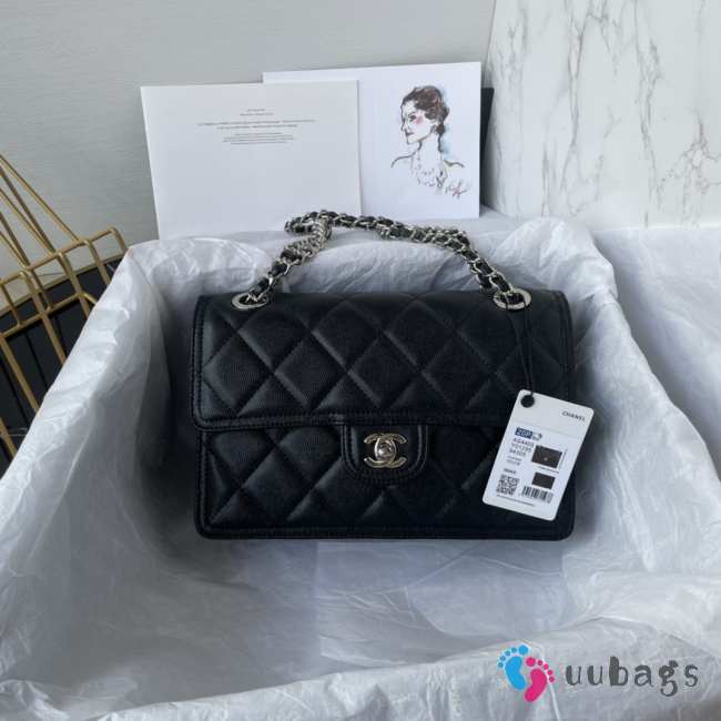 Chanel Flap Bag Black With Silver Buckle 25x17x6.5cm - 1