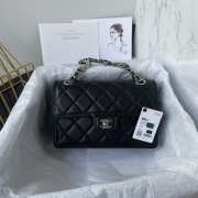 Chanel Flap Bag Black With Silver Buckle 25x17x6.5cm - 1