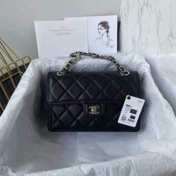 Chanel Flap Bag Black With Silver Buckle 25x17x6.5cm