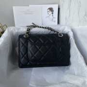 Chanel Flap Bag Black With Silver Buckle 25x17x6.5cm - 5