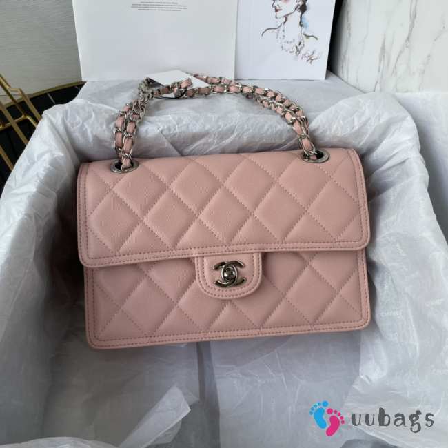 Chanel Flap Bag Pink With Silver Buckle 25x17x6.5cm - 1