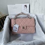 Chanel Flap Bag Pink With Silver Buckle 25x17x6.5cm - 5