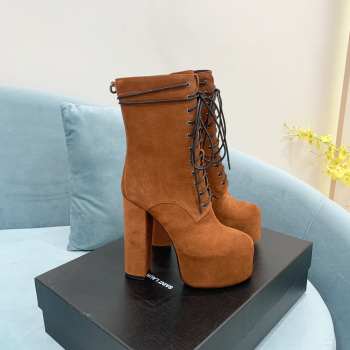 YSL Boots In Caramel leather 14.5cm