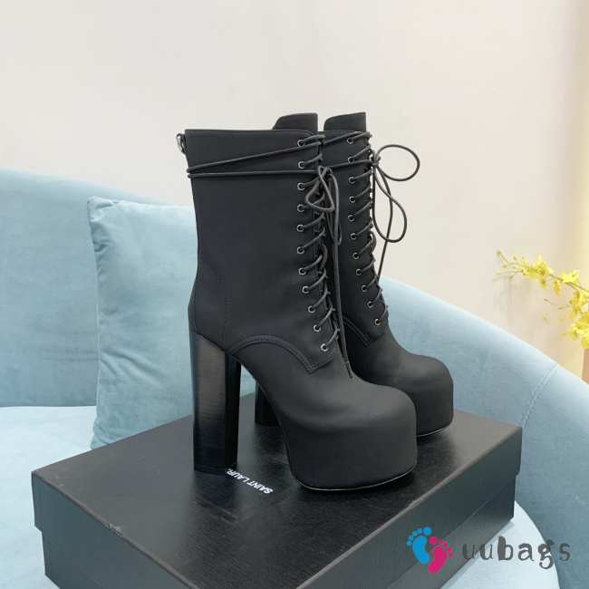 YSL Boots In Black Leather 14.5cm - 1