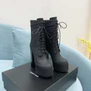 YSL Boots In Black Leather 14.5cm - 2