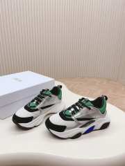 Dior B22 Green Silver Sneakers - 1