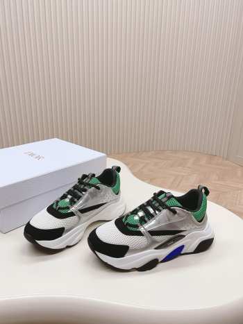 Dior B22 Green Silver Sneakers