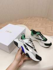 Dior B22 Green Silver Sneakers - 2