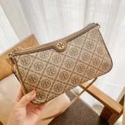 Tory Burch 1619 T monogram Jacquard Shoulder Brown Bag 26x5x16cm - 5