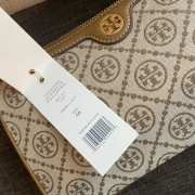 Tory Burch 1619 T monogram Jacquard Shoulder Brown Bag 26x5x16cm - 2