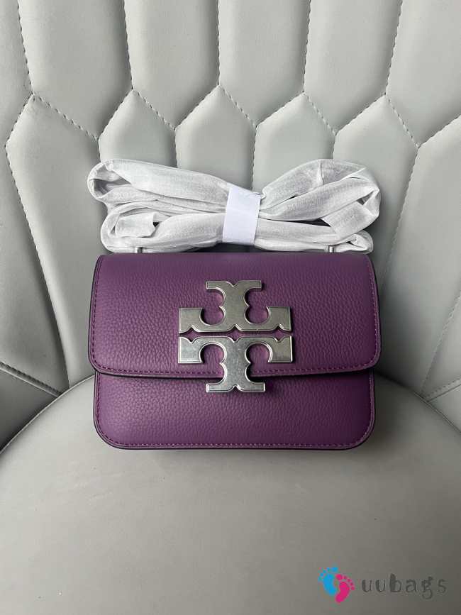 Tory Burch Eleanor Small Convertible Purple Bag 13.5x19x6.5cm  - 1