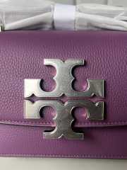 Tory Burch Eleanor Small Convertible Purple Bag 13.5x19x6.5cm  - 2