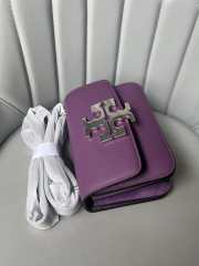 Tory Burch Eleanor Small Convertible Purple Bag 13.5x19x6.5cm  - 3