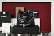 Chanel 22 Handbag Shiny Calfskin & Silver-Tone Metal Black 35x37x7cm - 6