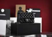 Chanel flap bag with silver buckle in black 12x20x6cm - 5