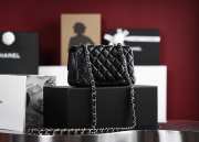 Chanel flap bag with silver buckle in black 12x20x6cm - 4