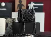 Chanel flap bag black caviar with silver buckle 13x17x8cm - 3