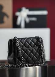 Chanel flap bag black caviar with silver buckle 13x17x8cm - 5