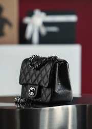 Chanel flap bag black caviar with silver buckle 13x17x8cm - 6