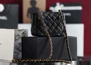 Chanel flap bag black caviar with gold buckle 13x17x8cm - 4