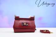 Dolce & Gabbana Small Sicily Top Handle Bag In Iguana-embossed Calfskin Red - 1