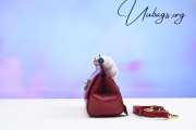 Dolce & Gabbana Small Sicily Top Handle Bag In Iguana-embossed Calfskin Red - 4