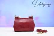 Dolce & Gabbana Small Sicily Top Handle Bag In Iguana-embossed Calfskin Red - 3